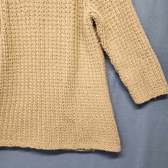 Vintage Handmade Sweater Cardigan Womens S/M Chunky Granny Grandma Neutral Tan - Picture 11 of 11